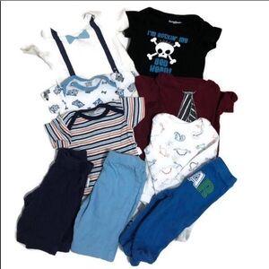 Newborn lot of 9 pieces, onesies and pants